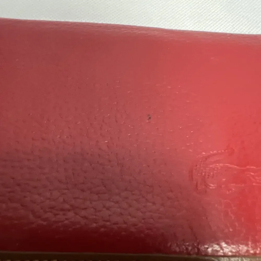 Lacoste Women's Long Wallet Red Pebbled Leather